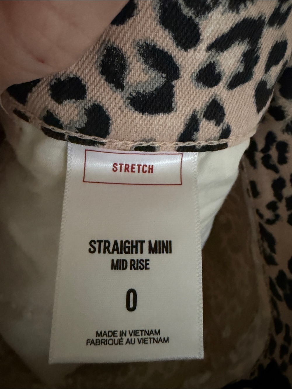 Express tan/black Leopard Print Mini Skirt with size 0 mid rise - Picture 5 of 5